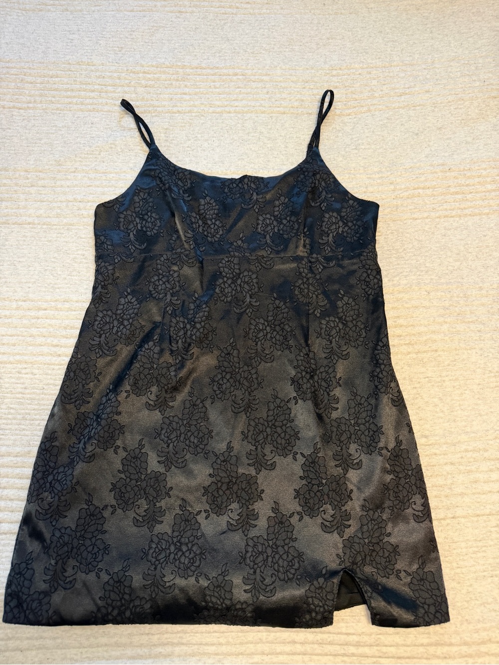 wild fable Black Floral Jacquard Mini Dress